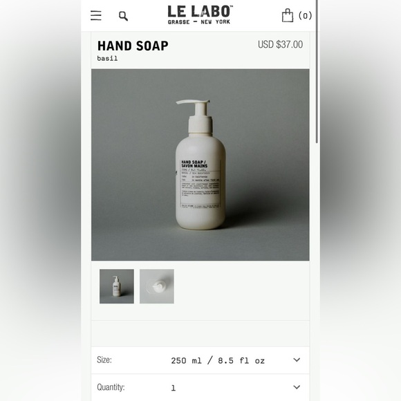 NEW 2xLe Labo Basil Hand Soap 8.5 oz. - Picture 2 of 5